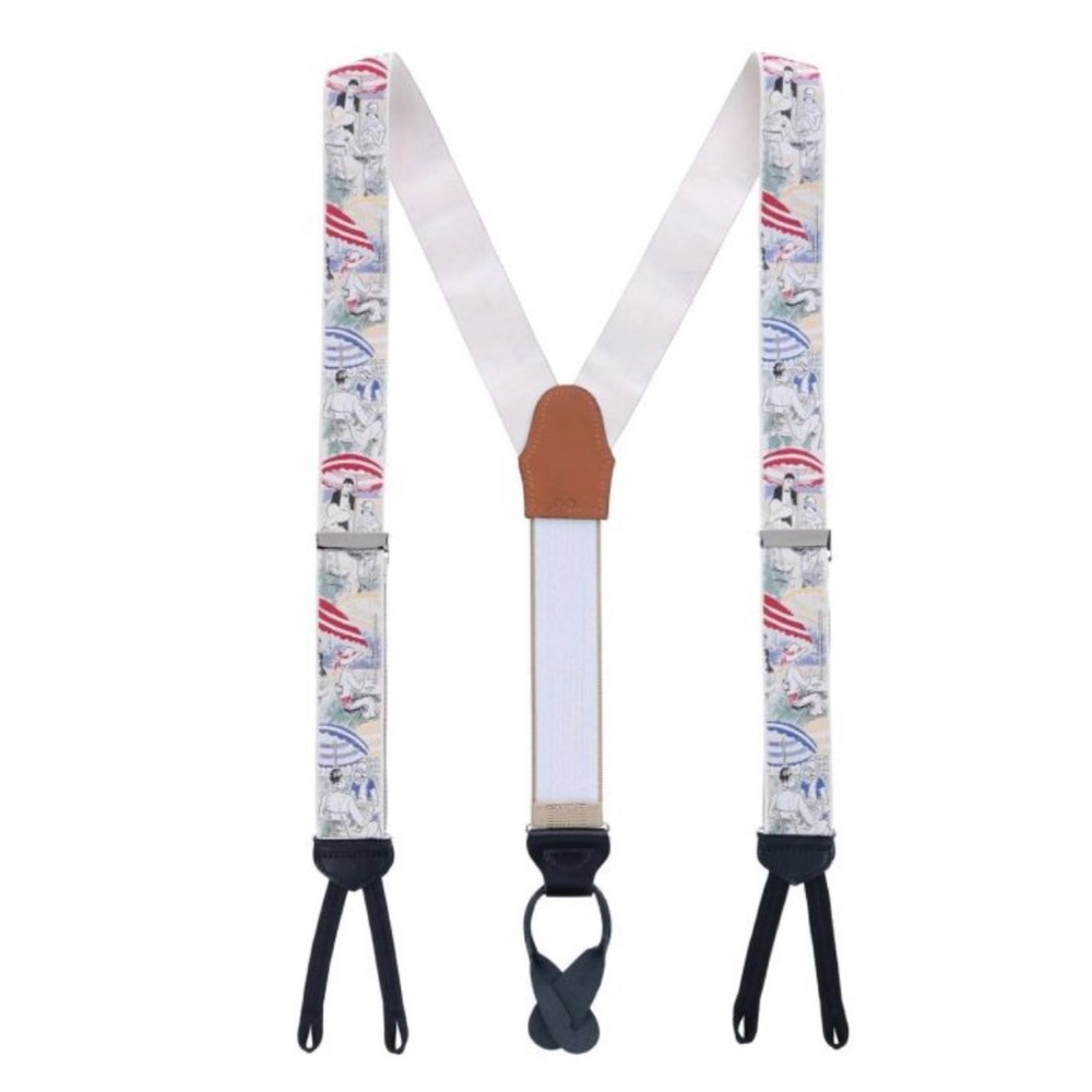 Vintage Trafalgar Cafe Societe Silk Suspenders